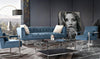 Fio Furniture Wood blue Rose Velvet  4 piece sofa set - Figure  It Out Furniture