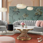 Fio Furniture  Symmetrical Velvet Brushed Grey Flower rose Couch  Set - Figure  It Out Furniture
