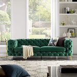 Fio Velvet Tufted button 3 seater couch - Figure  It Out Furniture