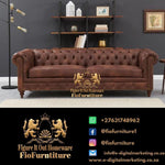 Euro Bonded Leather Chesterfield  3 Seater Sofa - Figure  It Out Furniture