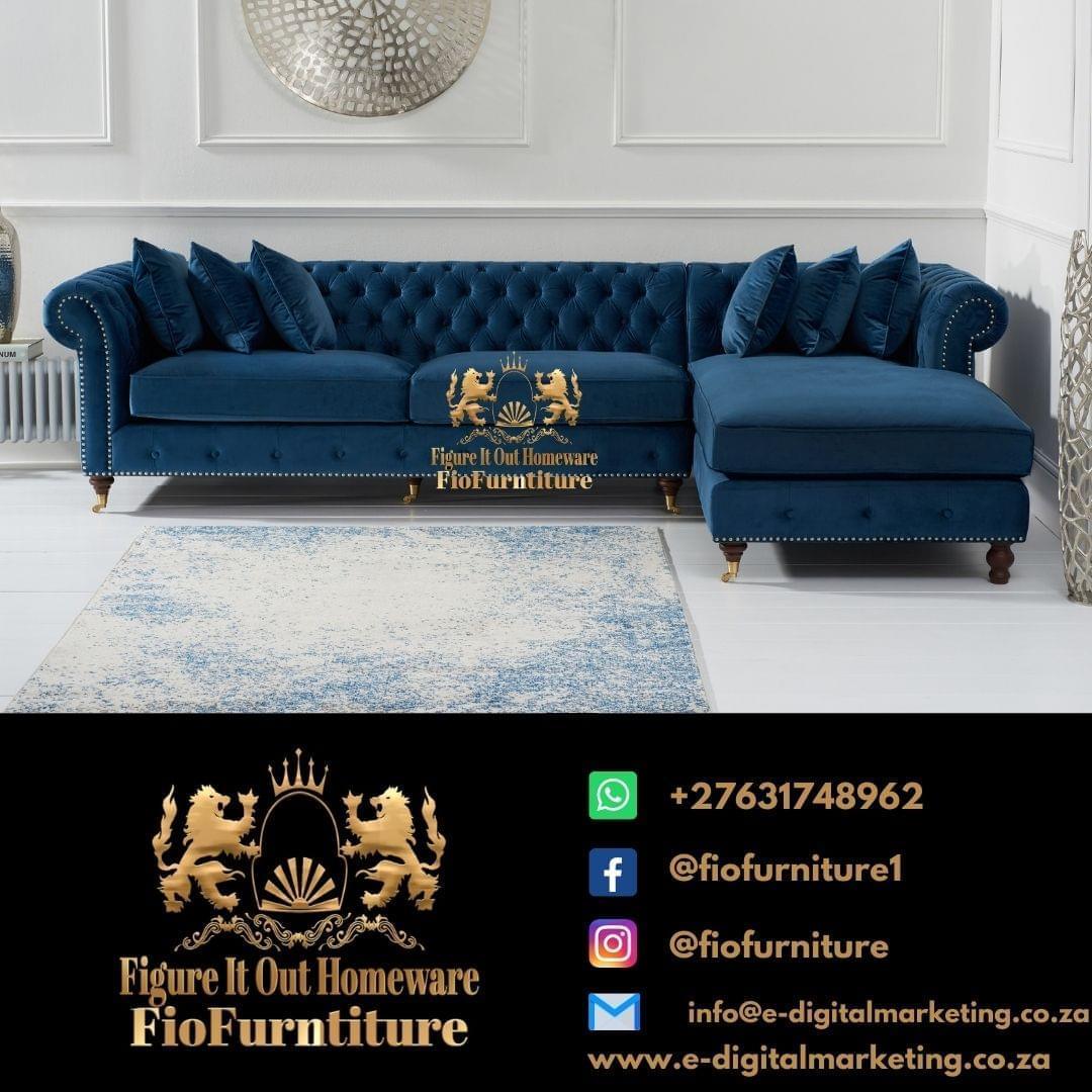 Corner Chaise L shape Chesterfield Sofa - Figure  It Out Furniture
