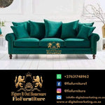 Modern Chesterfield Mint Green Velvet 3 Seater  Couch - Figure  It Out Furniture