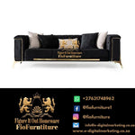 Fio Black Rose 3 Seater Couch - Figure  It Out Furniture