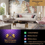 Cream Velvet Symmetrical 3pc sofa set - Figure  It Out Furniture