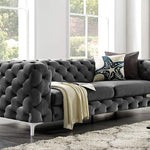 Fio Velvet Tufted button 3 seater couch - Figure  It Out Furniture