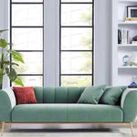 Figure It Out Modern Green Velvet Upholstered Sofa 3 Seater - Figure  It Out Furniture