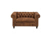 Fio Chesterfield Brown Euro Leather 1 Seater Sofa Couch - Figure  It Out Furniture