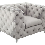 Modern Grey Chesterfield 1 seater Sofa
