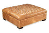 Faraai Square Large Button Tufted Chesterfield Leather Ottoman
