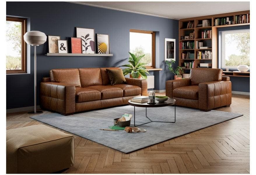 Briatoni Square Arm Faux Leather 6 seater Sofa set - Figure  It Out Furniture