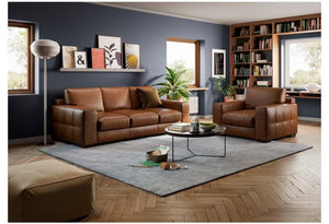 Briatoni Square Arm Faux Leather 6 seater Sofa set - Figure  It Out Furniture