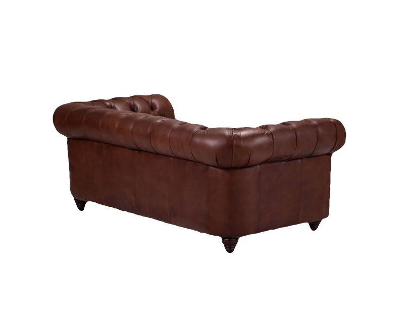 Figure It Out Chesterfield Brown Bonded Leather 2 Seater Sofa Couch - Figure  It Out Furniture