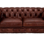 Figure It Out Chesterfield Brown Bonded Leather 2 Seater Sofa Couch - Figure  It Out Furniture
