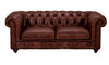 Figure It Out Chesterfield Brown Bonded Leather 2 Seater Sofa Couch - Figure  It Out Furniture