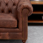 Euro Bonded Leather Chesterfield  3 Seater Sofa - Figure  It Out Furniture