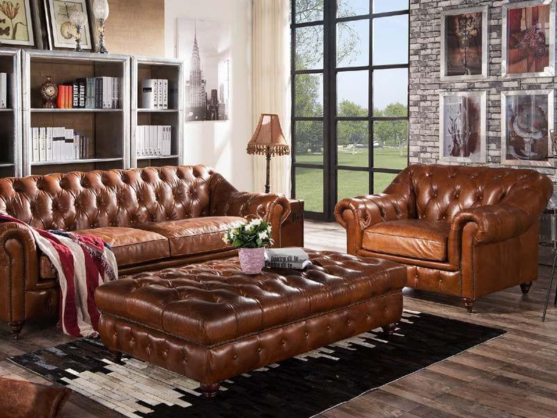 Figure It Out Chesterfield Brown Bonded Leather 2 Seater Sofa Couch - Figure  It Out Furniture