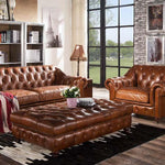 Figure It Out Chesterfield Brown Bonded Leather 2 Seater Sofa Couch - Figure  It Out Furniture