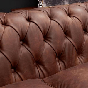 Euro Bonded Leather Chesterfield  3 Seater Sofa - Figure  It Out Furniture