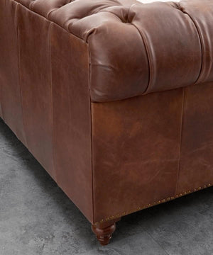 Euro Bonded Leather Chesterfield  3 Seater Sofa - Figure  It Out Furniture