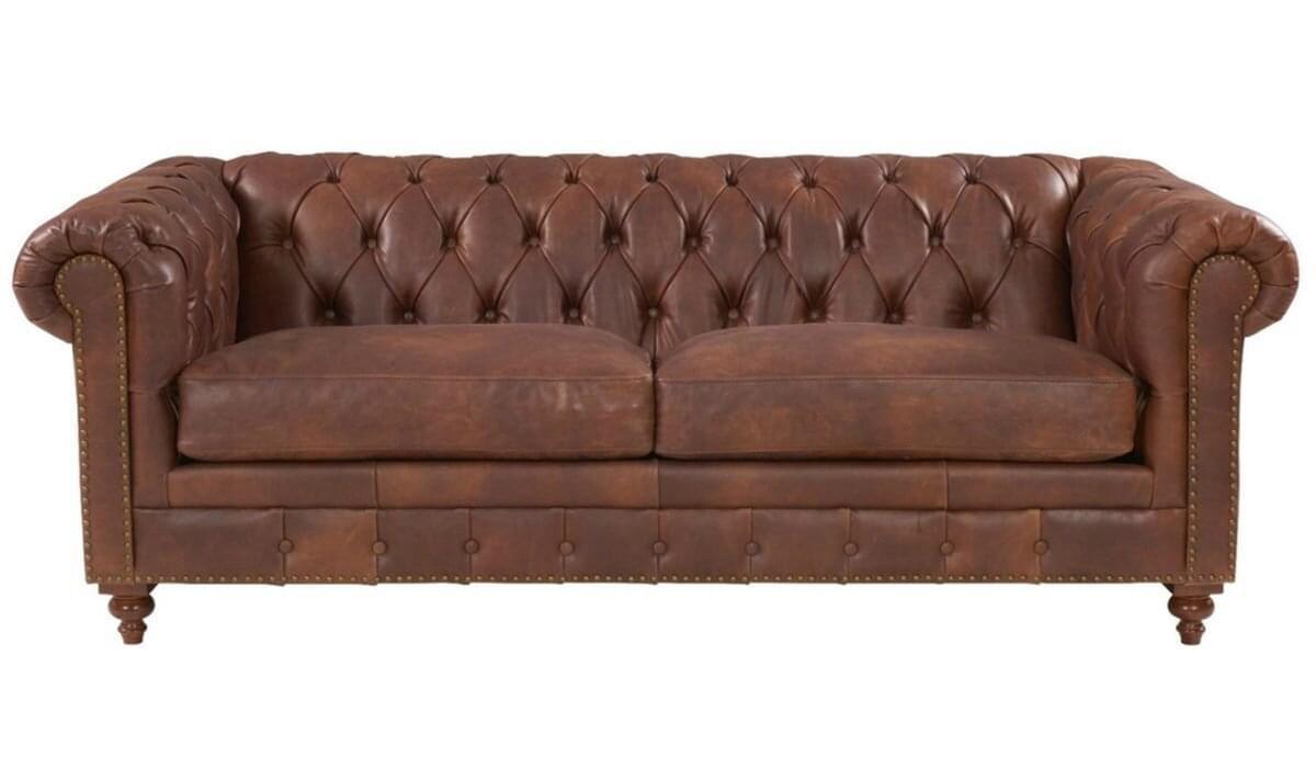 Euro Bonded Leather Chesterfield  3 Seater Sofa - Figure  It Out Furniture