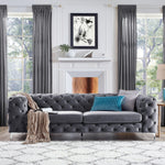 Fio Velvet Tufted button 3 seater couch - Figure  It Out Furniture